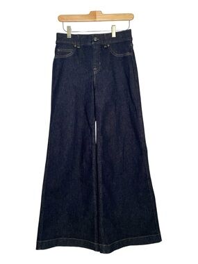 NWOT SPANXshape® EveryWear Pull-On Wide Leg Denim Jeans Raw Indigo Small